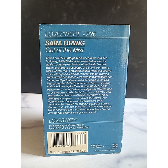 Loveswept 226 Out Of The Mist By Sara Orwig Paperback - Picture 9 of 10